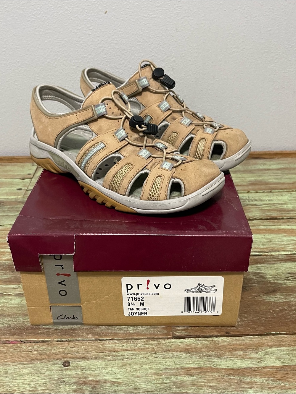 Clarks Privo Joyner Outdoor Comfort Sandals Brown Leather Womens 8.5